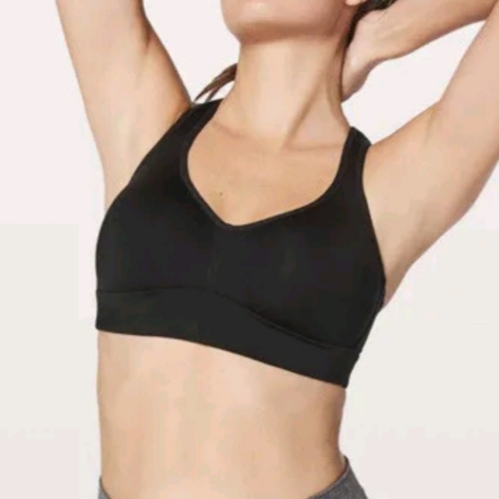 Lululemon Sports Bra Black Speed Up Bra Sz 2
